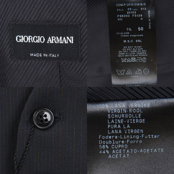 最高傑作 正規店購入 GIORGIO ARMANI アルマーニ 黒ラベル コート46サイズ