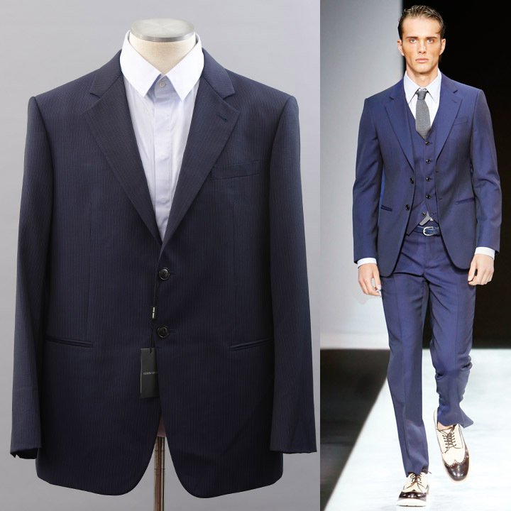 HOT限定SALE┠ 深い紺色のアルマーニのスーツ 低価大人気